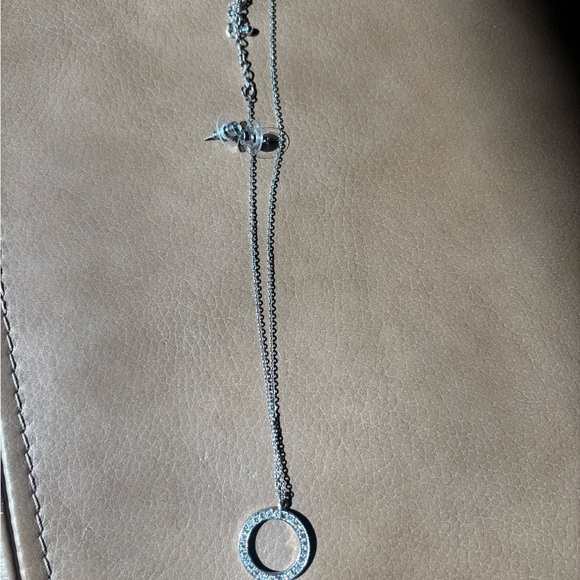 Jewelry - Silver Circle Pendant Necklace with earrings set